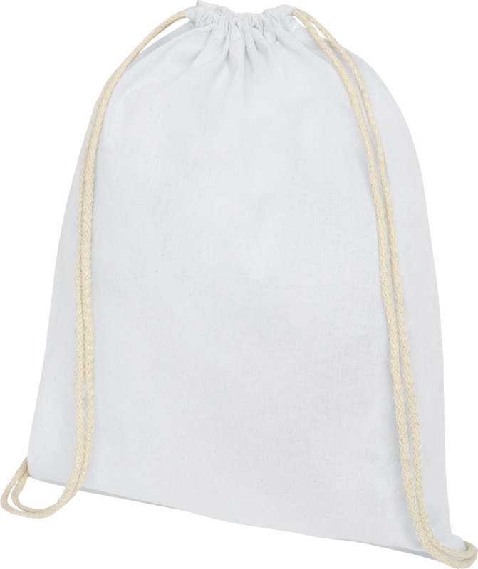 Oregon 140 g/m² cotton drawstring bag 5L in White